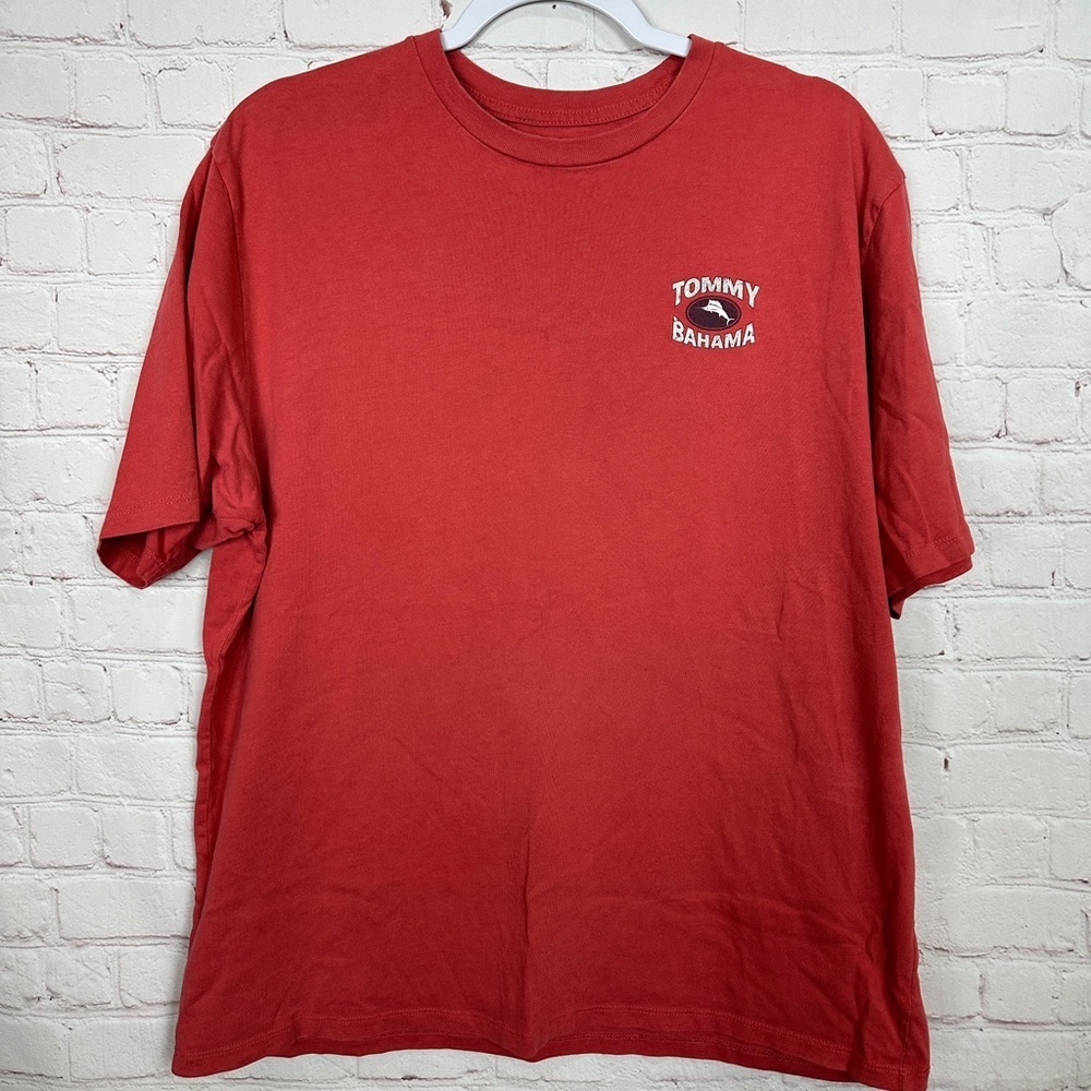 Tommy Bahama Relax mens‎ cotton short sleeve t-shirt Grill Iron football, sz L